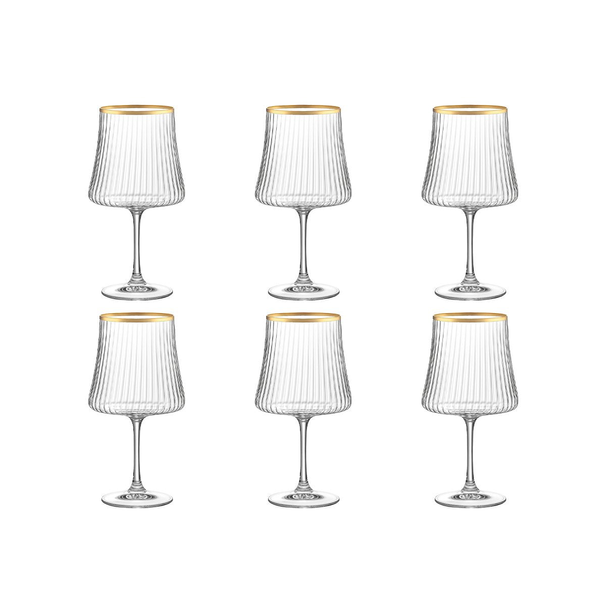De Goldline Wijnglazen Goud Set van 6