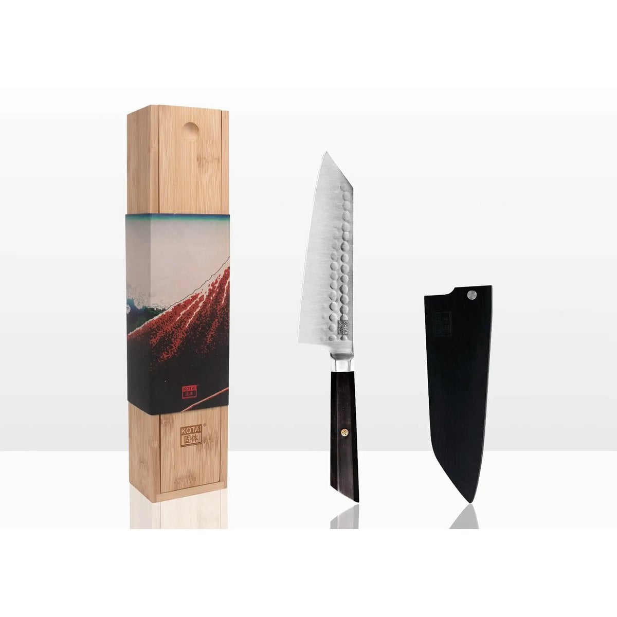 De Kotai Bunka Santoku Mes Bamboe Saya 170mm